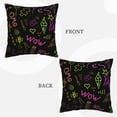 thumbnail image 4 of Housses de Coussin Décoratives en Velours Lot de 2, Housse de Coussin Carrée Douce avec Fermeture Éclair Invisible Impression Graffiti Colorée Amusante, 16"x16 Pouces, 4 of 6