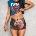 thumbnail image 3 of Balery Haired White Horse Pantalones cortos de entrenamiento estampados para mujer, sin costuras, ajustados, para gimnasio, yoga, correr, deportes, ejercicio activo, fitness.-Large, 3 of 8