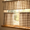 thumbnail image 6 of 3Pcs Kitchen Curtain Set, Small Coffee Valance & Tiers for Basement, Light Filtering & Heat Insulating Window Treatment for Small Windows, Beige, 6 of 8