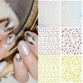 thumbnail image 2 of dianhelloya Nail Sticker Vivid Color Strong Stickiness Frame Decorative Paper Self-adhesive Sparkling DIY Nail Art Decal Golden B, 2 of 8