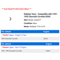thumbnail image 2 of Radiator Hose - Compatible with 1993 - 1995 Chevy Corvette DOHC 1994, 2 of 2
