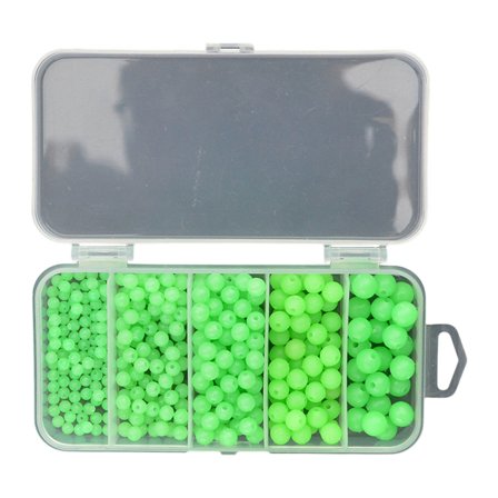 SIEYIO 375Pcs/Set Fishing Beads Glow Fishing Soft Beads Glow Sea Fishing Lures Green Baits Eggs Fishing Tackles Tool