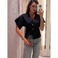 thumbnail image 3 of Womens Oversized Cardigan Short Sleeve - Button V Neck Casual Knit Sweater Outerwear, 3 of 8