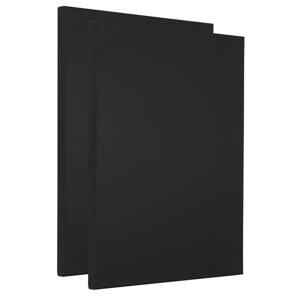 Uxcell Paint Canvases for Painting, 2 Pack 14x11 Inch Square Wood Frame Stretched Blank Art Board Panels Black