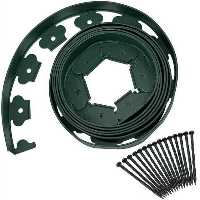 Hogar y jardín, Equipos para exteriores, Kit de borde de plástico negro de 4,8 m (16 pies) sin bordes - 3,8 cm de altura para separador de bordes de jardín - Bordes de jardín de plástico PE para borde