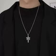 thumbnail image 3 of Cross Necklace for Men 925 Sterling Silver Jesus Cloth on Cross Necklaces Christian Crucifix Pendant Religious Jewelry Gifts for Men 22"+2", 3 of 6