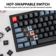 thumbnail image 2 of Keychron V3 Wired Custom Mechanical Keyboard Knob Version TKL QMK/VIA Programmable Macro with Hot-swappable Keychron K Pro Red Switch Compatible with Mac Windows Linux Carbon Black (Non-Transparent), 2 of 5