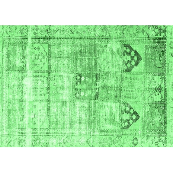 Ahgly Company Indoor Rectangle Persian Emerald Green Traditional Area Rugs, 8' x 10'
