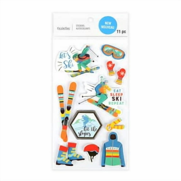 12 Pack: Let's Ski Stickers by Recollections