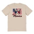 thumbnail image 1 of Americana Meowica Stars Graphic Sand Men's Cotton T-Shirt, 1 of 1