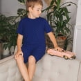 thumbnail image 4 of Fotbe Navy Blue Pijama Estampada de 2 Piezas para Niños – Ropa de Dormir de Manga Corta Cómoda para Niños y Niñas, Camiseta y Shorts de Algodón-3X-Large, 4 of 6