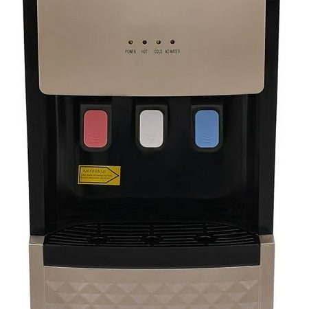 Bottom Loading Water Dispenser, 110V Hot & Cold Water Cooler Dispenser Standing Hot & Cold Water Dispenser with 3 Temperature Settings for Home, Kitchen, Office (Champaign Gold)