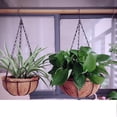 thumbnail image 2 of 3xHanging Coconut Basket Macetero Maceta Marco de Metal Negro Percha 10 Pulgadas Sunnimix Cesta de flores colgante, 2 of 8
