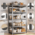 thumbnail image 5 of Alden Design 5-Shelf Boltless & Adjustable Steel Storage Shelf Unit, Dark Gray, 5 of 12