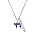 thumbnail image 1 of Delight Jewelry Silvertone Enamel Blue Chai Silvertone Live the Life You Have Imagined Bar Charm Necklace, 23", 1 of 4