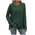 thumbnail image 2 of LEBONYARD Womens Shirts Plus Size,Fall V Neck Tops for Women New Trendy,Women's New Fashion Casual Solid Color Hollow Round-Neck Long Sleeve Raglan Sweater Top Green S, 2 of 6