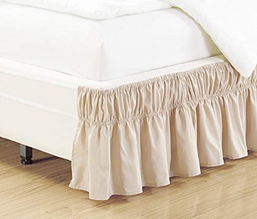 Easy Fit Wrinkle and Fa Details about   Biscayn Wrap Around Bed Skirts Elastic Dust Ruffles
