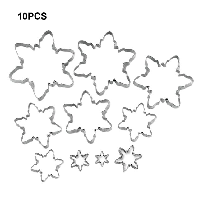 mmirethe Christmas Cookie Cutters Non-stick And Easy To Clean These Snowflake-shaped Cutters Come In Various Sizes For All 10-piece set 1Set