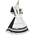 thumbnail image 3 of Dwaogom Traditional Maid Lace Bow Short Sleeved French Maid Short Sleeved Round Neck Dress Halter Dresses For Women Dressy Tops For Women For Evening Party Tshirt Dresses 2024, 3 of 3