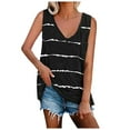 thumbnail image 2 of TrendVibe365 Summer Tank Tops for Women Tunic Stripe Shirts Sleeveless Tees Blouse V Neck Tshirts Loose Fit Pullovers Clothes, 2 of 5