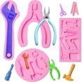 thumbnail image 1 of Hand Tools Fondant Silicone Molds, Construction Wrench Chocolate Molds, Hardware Hammer Kitchen Baking Molds for Cake Decoration Cupcake Topper Candy Sugar Craft Gum Paste Clay Resin, 1 of 8