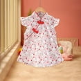 thumbnail image 4 of Otqutp Baby Girls Fly Sleeve 𝗙loral Qipao Dress Princess Chinese Calendar New Year Cheongsam Toddler Ethnic Style Dresses, 4 of 4