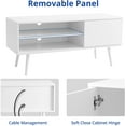 thumbnail image 3 of Cozy Castle TV Stand for 50 Inch TV, Modern TV Console with Shelf and Door, Entertainment Center, White, 3 of 6
