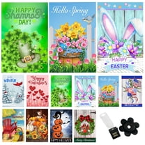 Country Charm Garden Flags (Set of 10) Double Sided 12 x 18 inch Seasonal Outdoor Flags with Wind Clip and Stopper