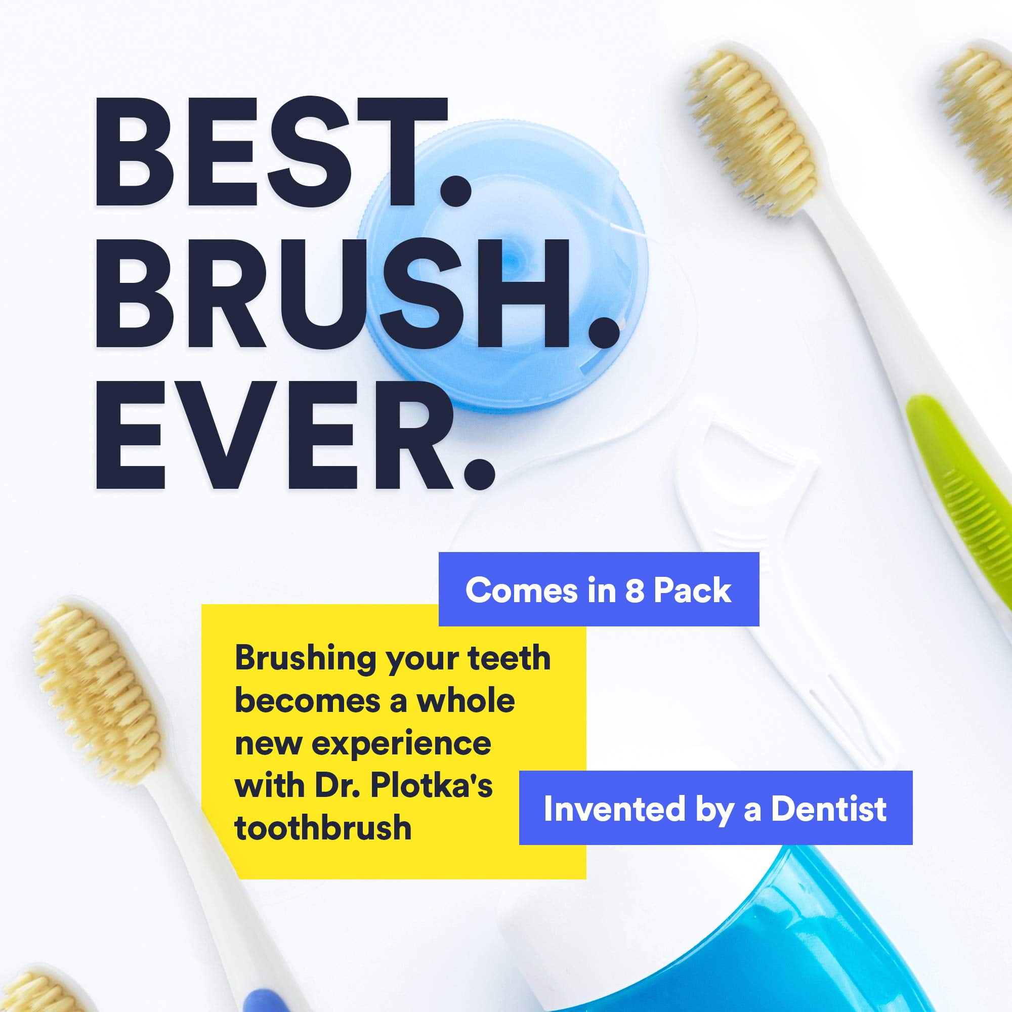 Doctor Plotka's protective Flossing Bristle Toothbrush by Mouthwatchers - 8 Pack
