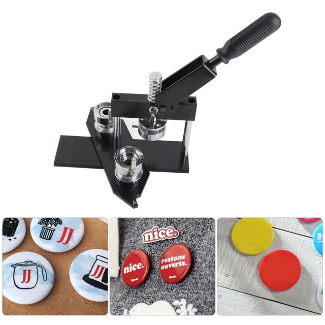 Button Maker Machine, Badge Press Machine Badge Maker Frosted Badge Key Chain Maker for DIY Gift