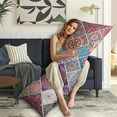 thumbnail image 5 of Boho Long Body Pillow Cover – Soft & Breathable Ethnic Fabric, Hidden Zipper, 20"x54", Stylish Abstract Tribal Print – Gift for Side Sleepers, Pregnancy, Home Decor, 5 of 7