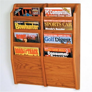 Wooden Mallet 20 Pocket Magazine Rack in Medium Oak - Walmart.com