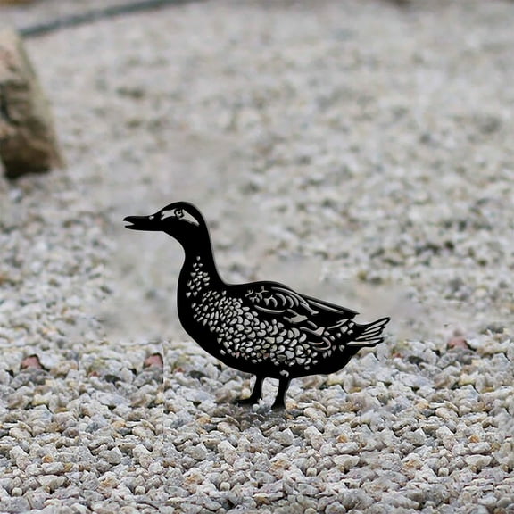 Stainless Steel Duck Decor Metal Animal Yard Decor Duck Lawn Decorations Outside Garden Art Outdoor Decorative Stake Accessories Yard Decorations Ornamental Gardening Stakes