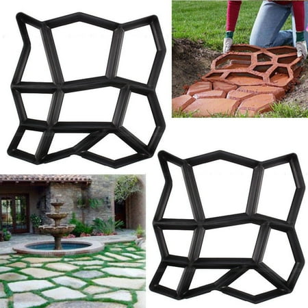 Rooftop Patio Pavers YOSOO Stone Mold Walk Maker, Pathmate Stone Mold Paving Pavement Concrete Mould Stepping Stone Paver Walk Way DIY Personalized Manual Pathmate Stone Mould(random 9grid) ()