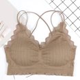 thumbnail image 2 of Sngxgn Womens' Sports Bra Longline Wirefree Padded with Medium Support(Khaki,One Size), 2 of 3