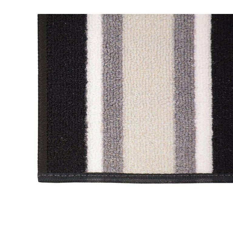 RugStylesOnline Rubber Collection Solid Black 26 in. Width x Your Choice Length Custom Size Runner Rug