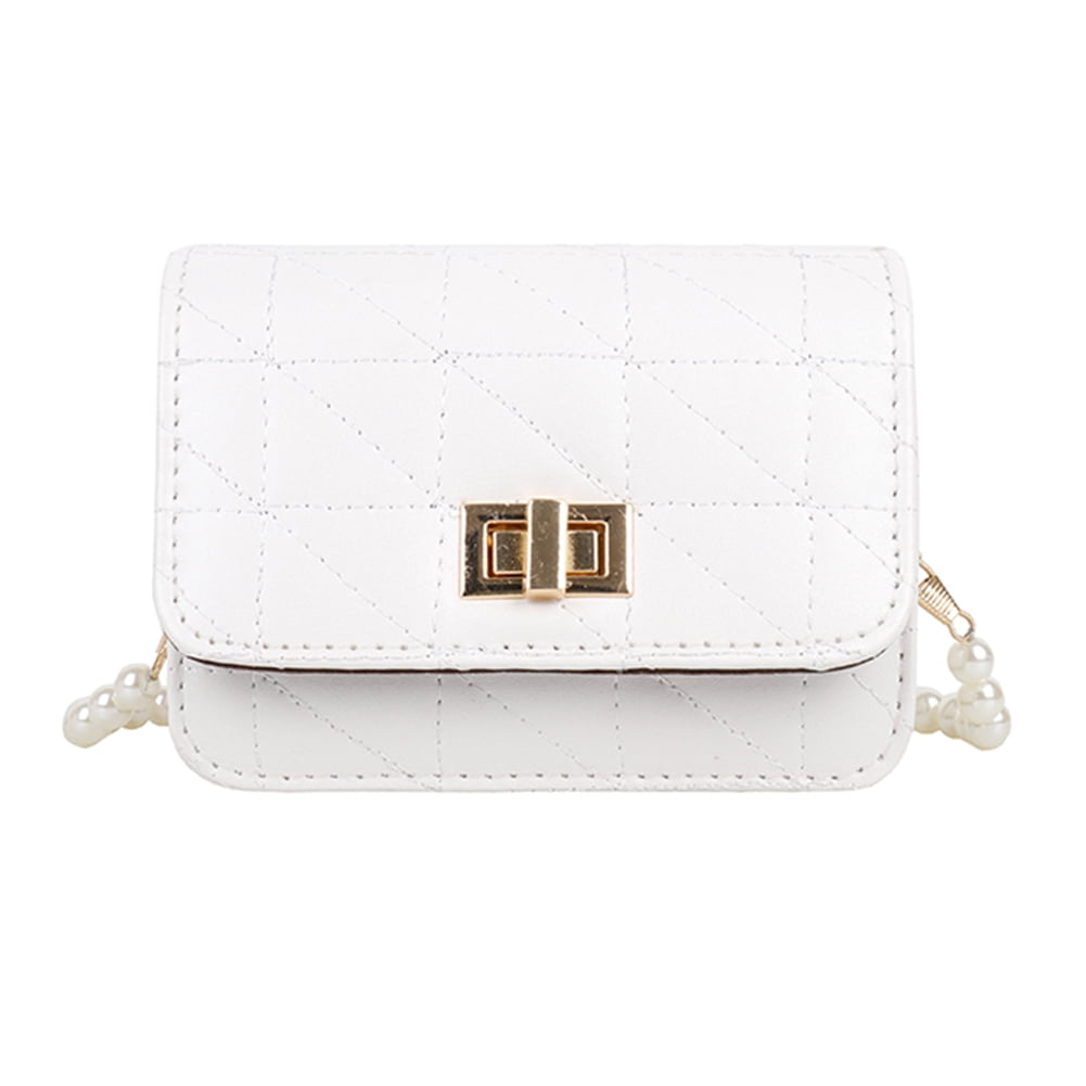 Tenvolts Retro Women Pu Geometric Lattice Shoulder Messenger Bag Casual Pearl Purse Walmart Com