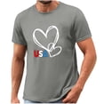 thumbnail image 5 of Tnhcen Men's Regular Fit Patriot Summer Shirts USA Flag Heart Print 4th of July Graphic Festival T-Shirt ​ S-3XL, 5 of 5