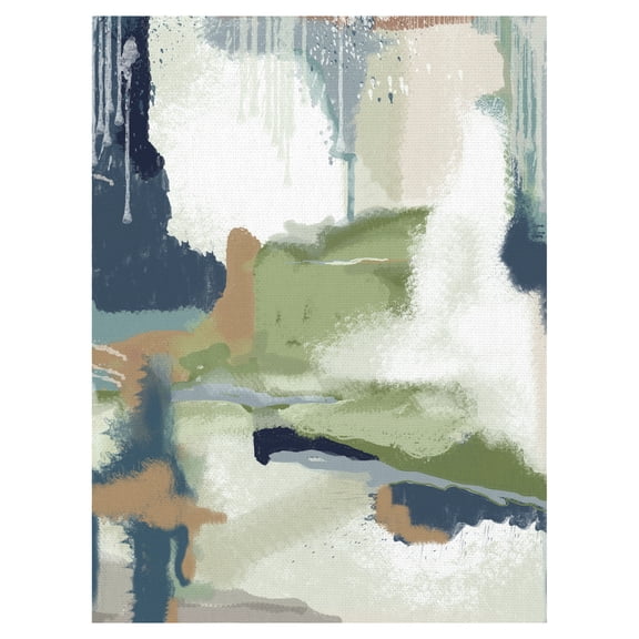 Masterpiece Art Gallery Deconstructed Landscape 1 Light Blue & Green Abstract by Jan Weiss Canvas Art Print