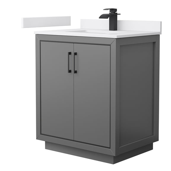 Wyndham Collection WCF111130SGBWCUNSMXX Icon 30" Free Standing Single Basin Vanity Set -