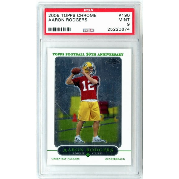 Graded 2005 Topps Chrome Aaron Rodgers #190 Rookie RC Football Card PSA 9 Mint