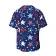 thumbnail image 6 of PAYOHTO Stars Stripes Mens Hawaiian Casual Short-sleeved Shirt Tropical Summer Beach Button Down Shirts, 6 of 7
