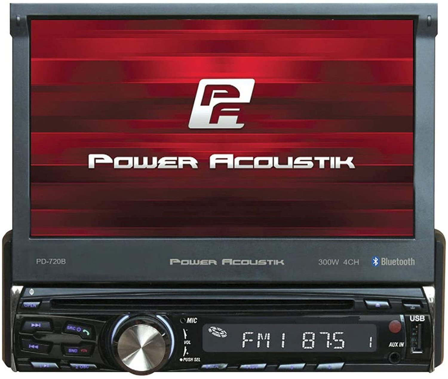 Power Acoustik PD-720B Single DIN with 7-inch Motorized LCD
