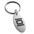 thumbnail image 1 of Stainless Steel Letter O Initial Empire Monogram Engraved Small Oval Charm Keychain Keyring, 1 of 1
