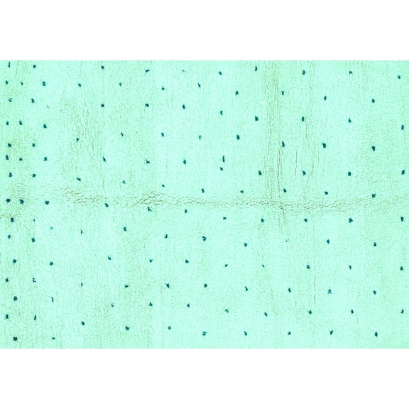 Ahgly Company Indoor Rectangle Solid Turquoise Blue Modern Area Rugs, 7' x 9'