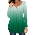 thumbnail image 1 of Camiseta informal para mujer, blusa estampada de manga larga con cuello redondo y fruncido Fridja  fjkfkj2170, 1 of 6