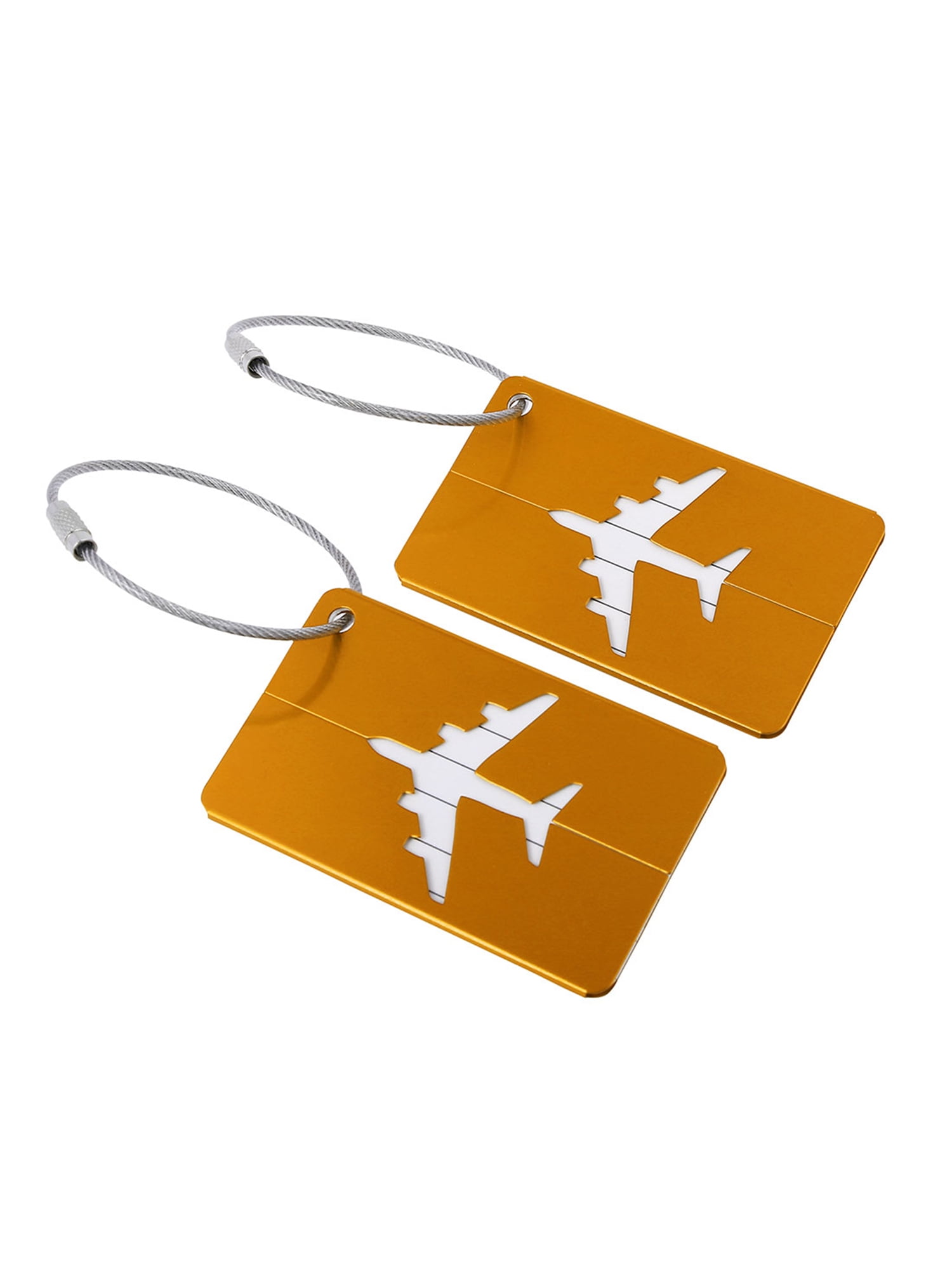 Unique Bargains Travel Aluminum Luggage Tags Holders For Baggage Suitcases, 2/7 Pack