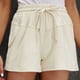 thumbnail image 2 of Pantalones cortos Estrela con cordón para mujer, cintura elástica, cintura alta, bolsillos laterales de Color puro, pantalones cortos de pierna ancha para mujer Albaricoque L, 2 of 6