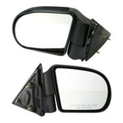 Geelife Manual Mirror Set Of 2 For Chevrolet GMC Oldsmobile Manual Fold Textured Black