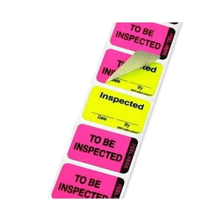 Roll Products Label Pink/Green Paper PK250 27905